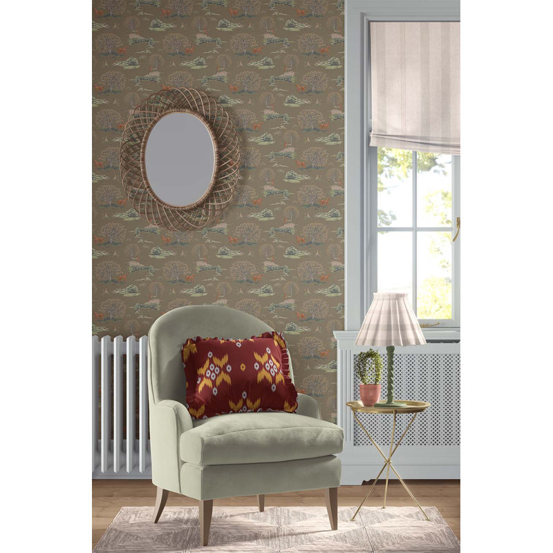 Countryside Toile - Danielle Demers Studio Licensed Design, Brown/Green/Red