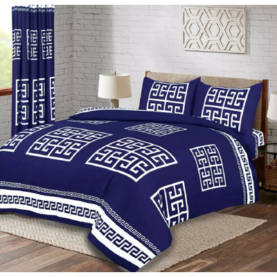Complete Bedding Set Greek Design Blue