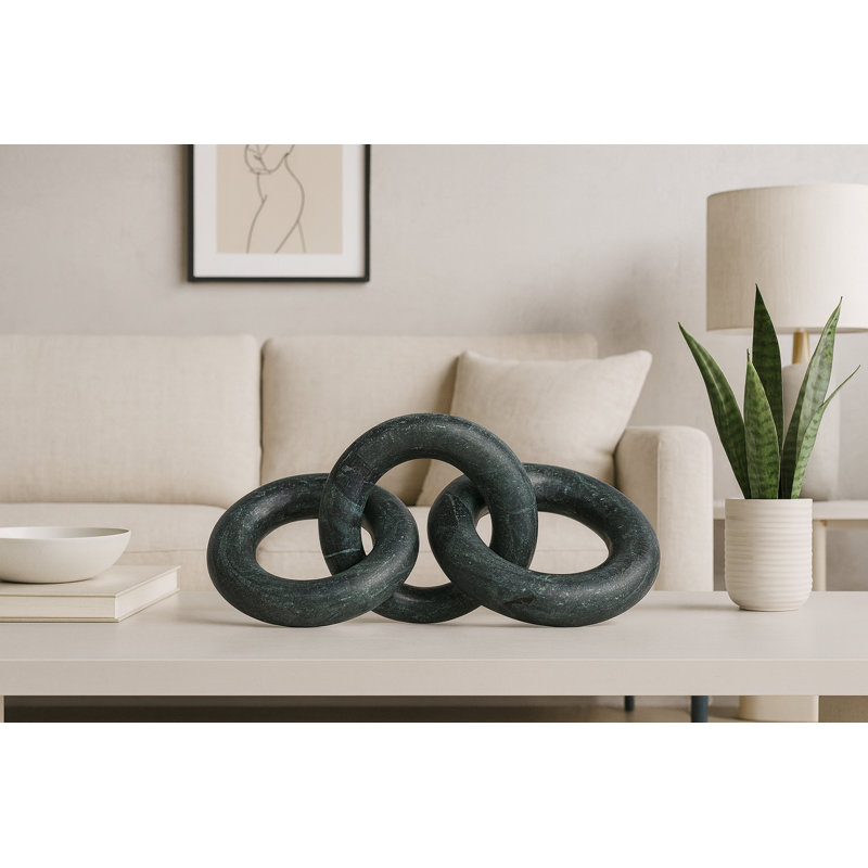 Anneau, objet décoratif en marbre, Vert
