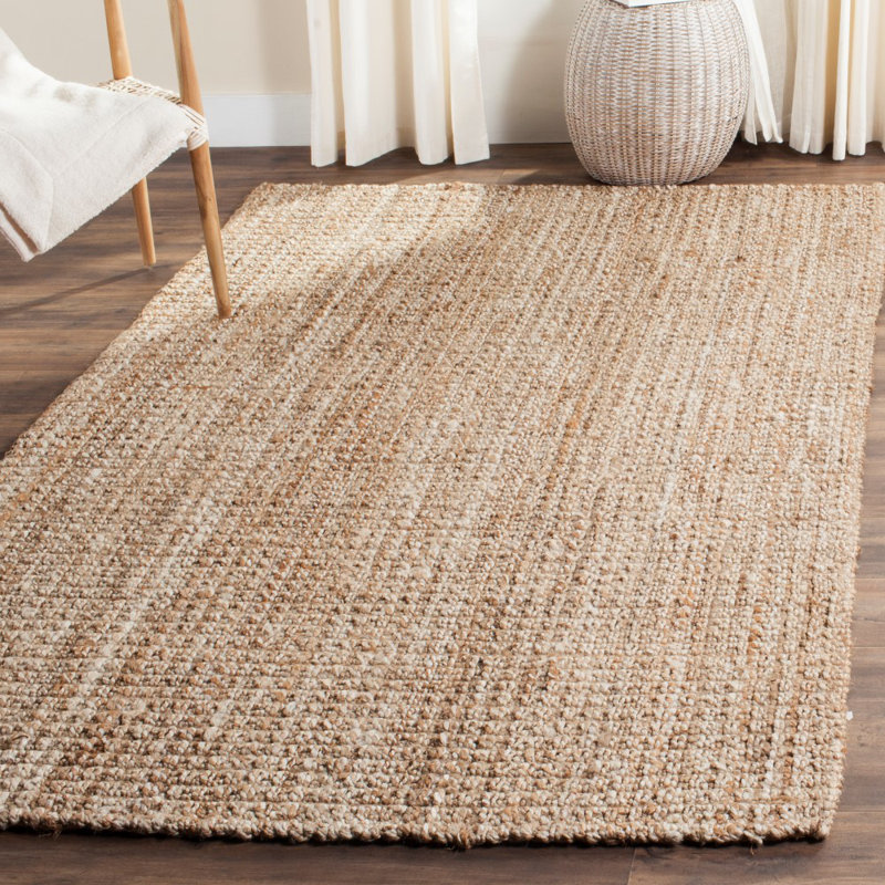 Tapis en jute tissé à la main en fibre naturelle, Rectangle 11 pi x 15 pi