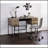 Rustic Oak & Black Finish Wirting Desk W/ USB Port