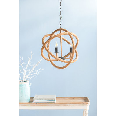 D19.2x20.7" Cade 3-light Roped Chandelier