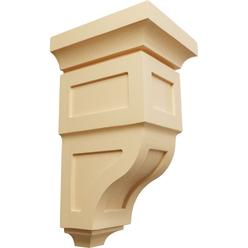 Maple Wood Hand-Carved 8" Decorative Corbel