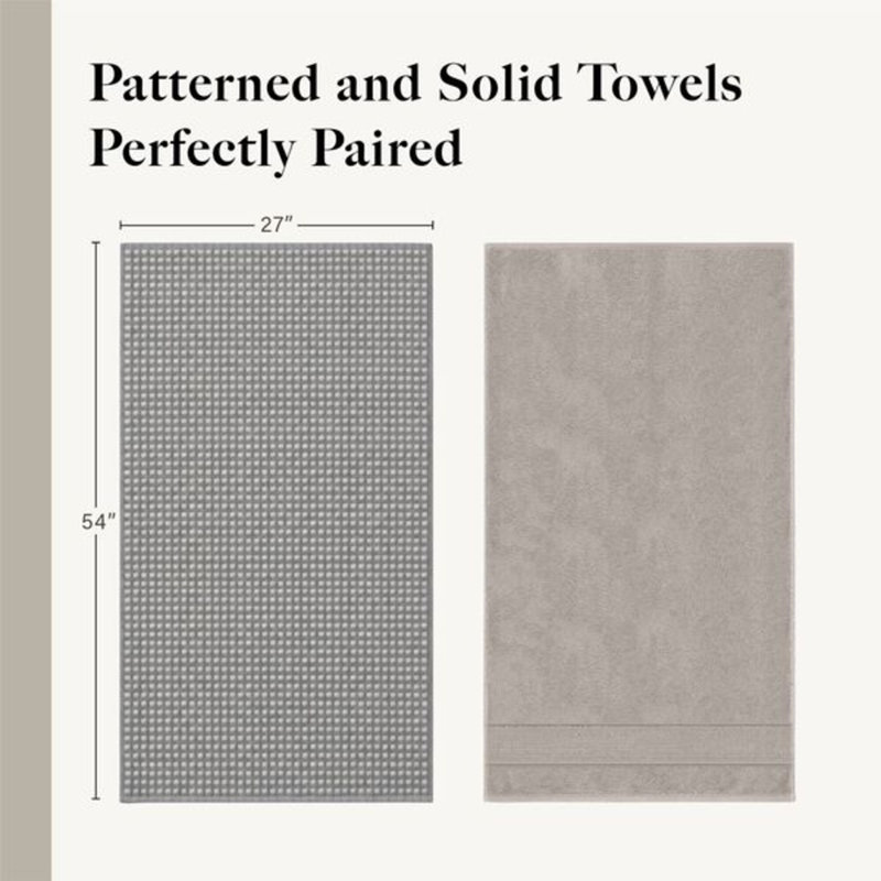 Modern Threads Drucilla 6-Piece 100% Combed Cotton Yarn Dyed Cobblestone Jacquard Towel Set, Charcoal