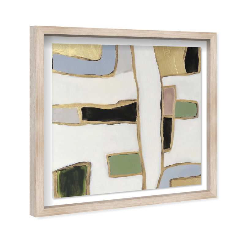 A Night With Klimt II Shadowbox Abstract Print by Oliver Gal, Black Frame, 12 x 12, 21.5"H x 21.5"W, Natural Oak Frame