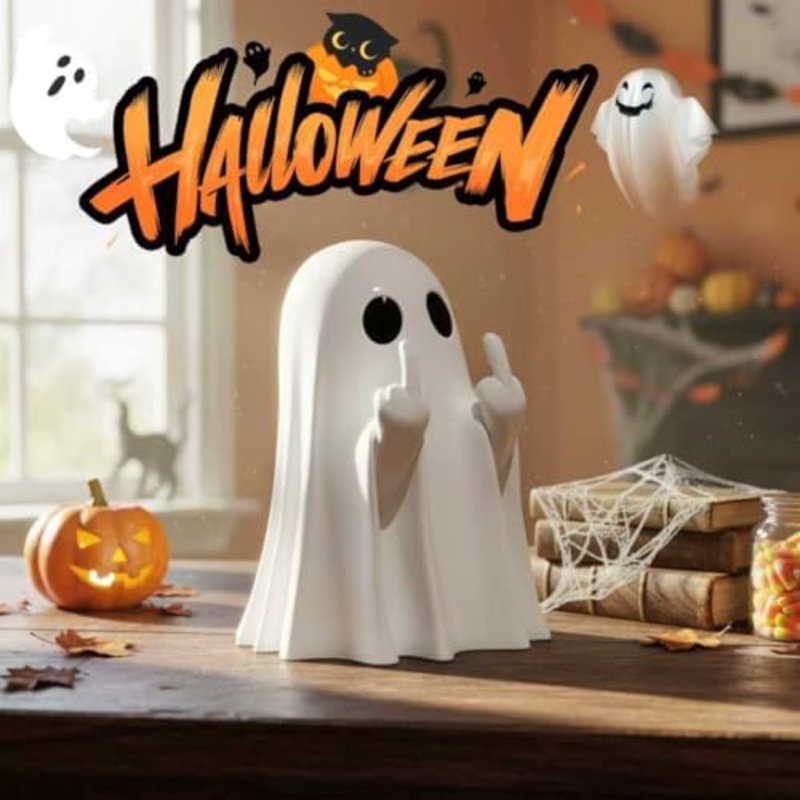 Figurine de fantôme d'Halloween Statue fantôme mignonne Statue de résine fantasmagorique