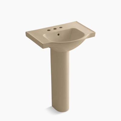 Veer Ceramic Pedestal Bathroom Sink with Overflow