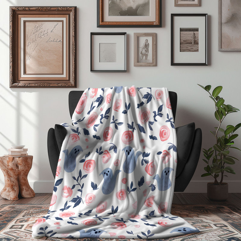 Spectral Blooms - 1 pièce Sherpa Premium Couverture 0145, L 50 po x L 60 po