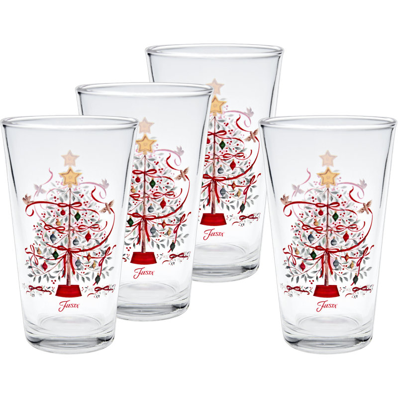 Ensemble de 4 verres à vin effilés 16 oz Fiesta Holly Berry