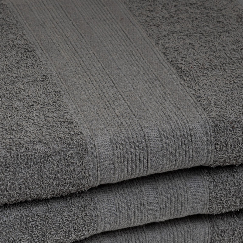 Ensemble de serviettes 3 pièces 100% coton, Gris anthracite
