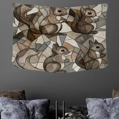 Tapisserie murale écureuils - Décoration murale animaux