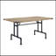 Table de salle à manger chêne et sable noir avec pieds en métal