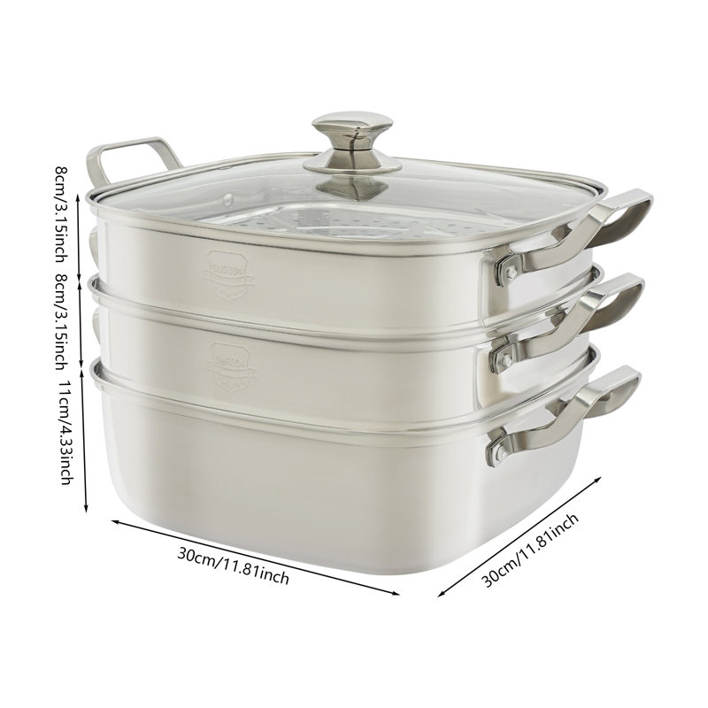 3-Tier Steamer Pot with Lid