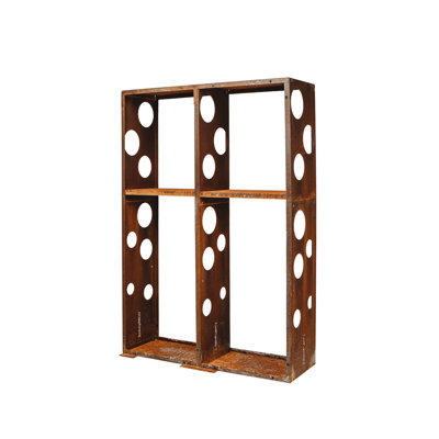 119 cm x 37 cm Holzscheitregal aus Stahl