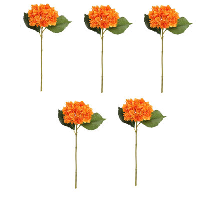 5 pièces de grandes fleurs artificielles d'hortensia, 19 pouces de latex véritable hydrangées réalistes hortensias pour la maison Bouquets de mariage Centres de table Décoration de salon