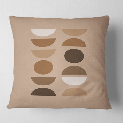 Abstract Sun Moon Geometric Print II - Modern Printed Throw Pillow