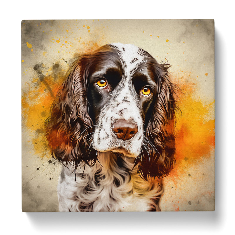English Springer Spaniel Conceptual Art No.3 - Wrapped Canvas, 35cm H x 35cm W x 3cm D