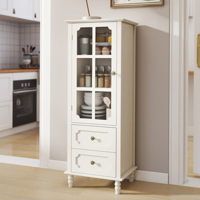Armoire arquée moderne avec portes en verre, lumière à capteur automatique et tablettes réglables pour un rangement et une présentation élégants