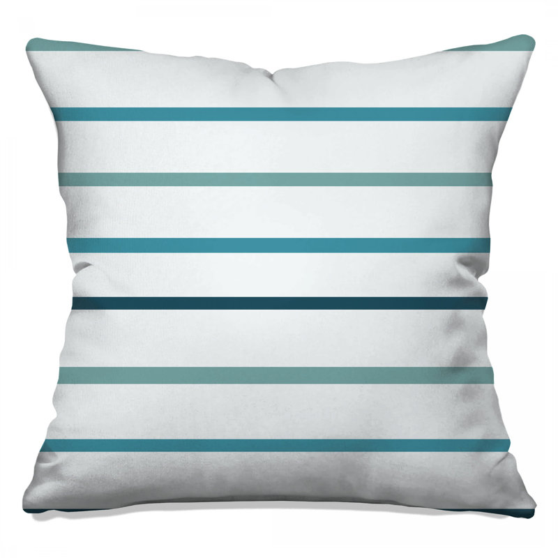 Coussins décoratifs à rayures bleues et blanches, 18 x 18 pouces