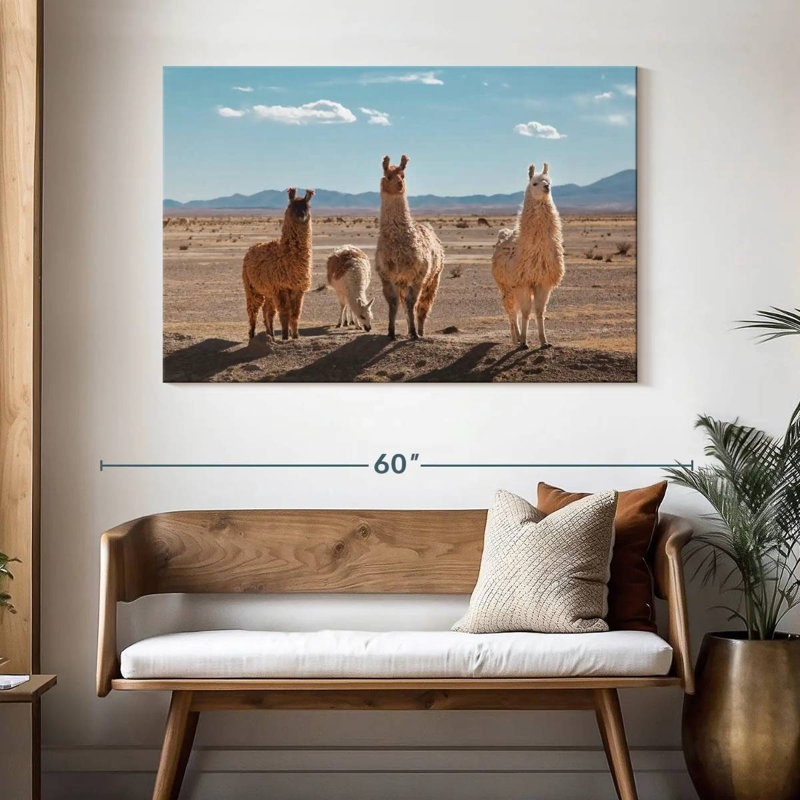 Four Llamas, 32" H x 48" W