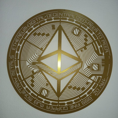 Pièce Ethereum, art mural en métal, pièce Crypto, pièce Bitcoin