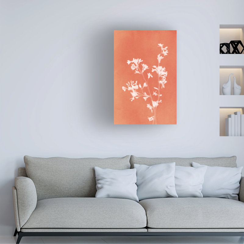 Amini54  Monograph Orange Flowers Canvas Art, 12" H x 19" W