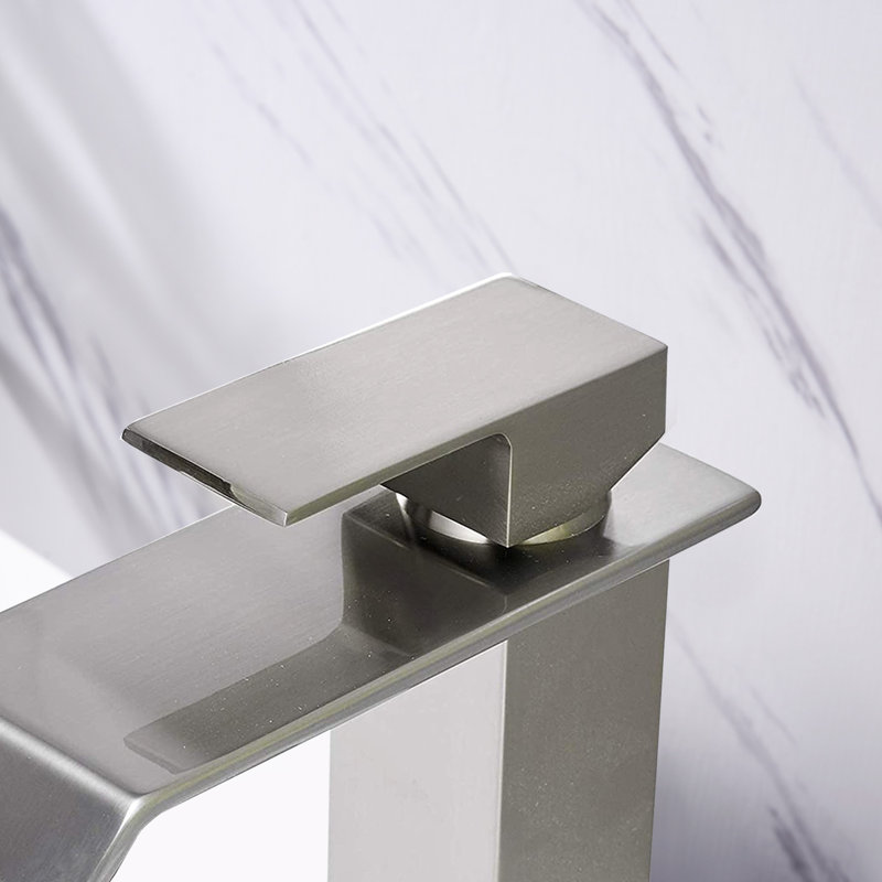 Stylish Bathroom Faucet, Waterfall Style, Stainless Steel, Brushed Nickel, & Accredited Temperature Control Tap, Rust-,