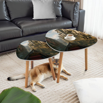 Ensemble de 2 tables basses gigognes Triangle