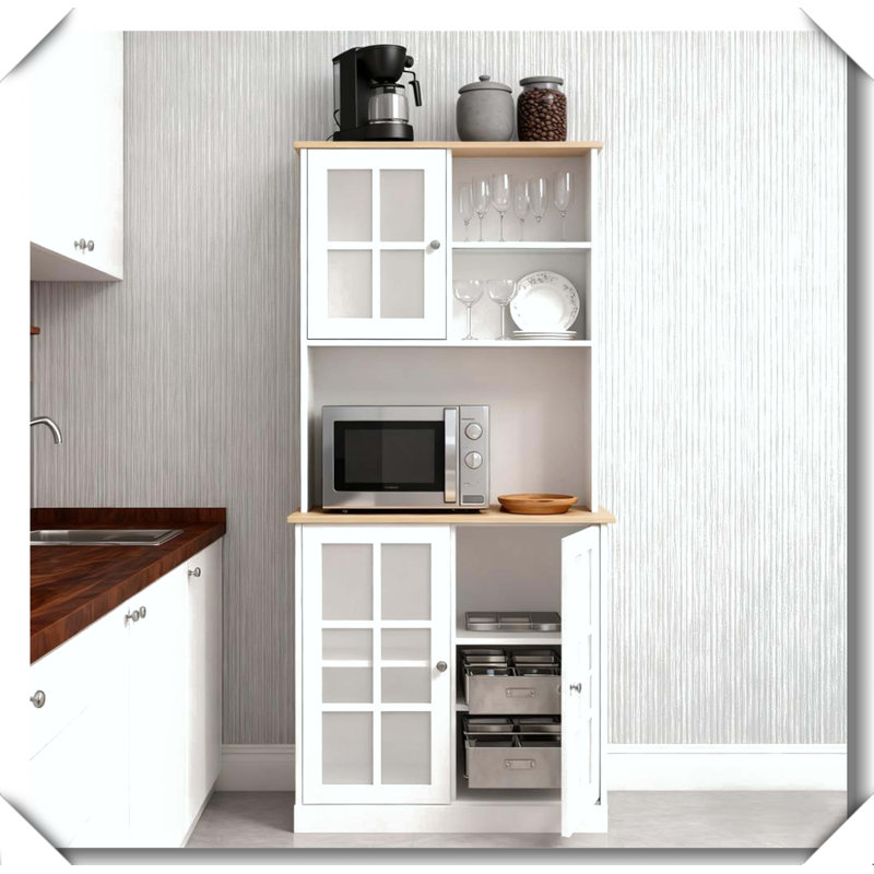 Grande armoire de cuisine avec comptoir, Blanc