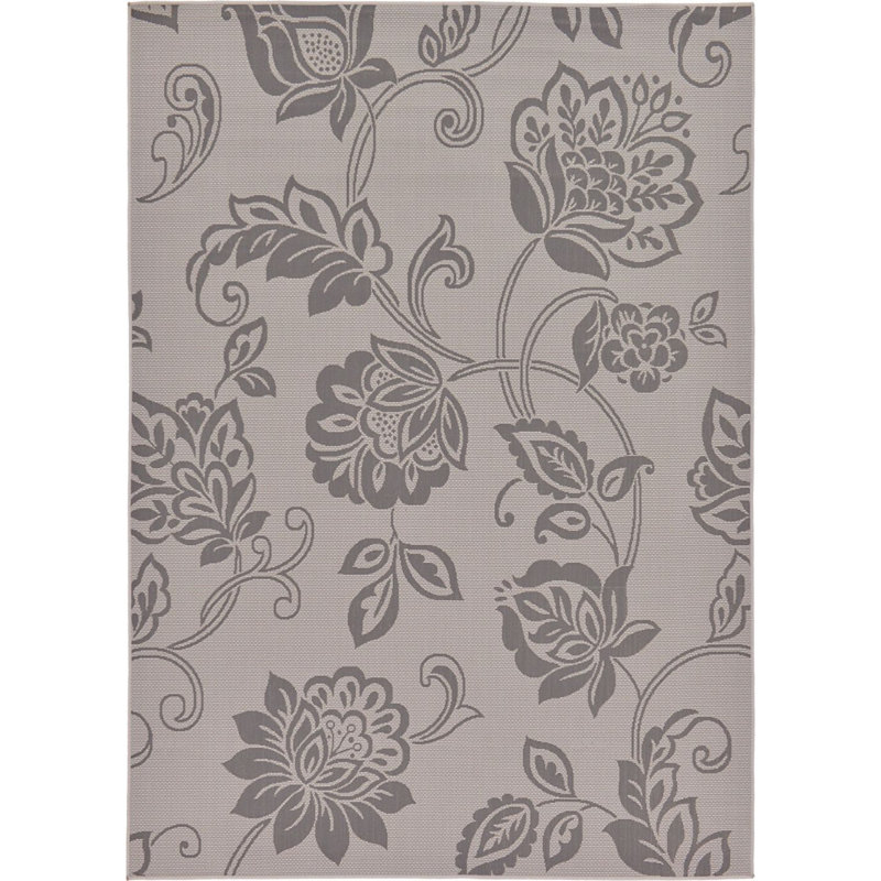 Outdoor Veranda Area Rug Stone Color, Rectangle 5'3" x 8'