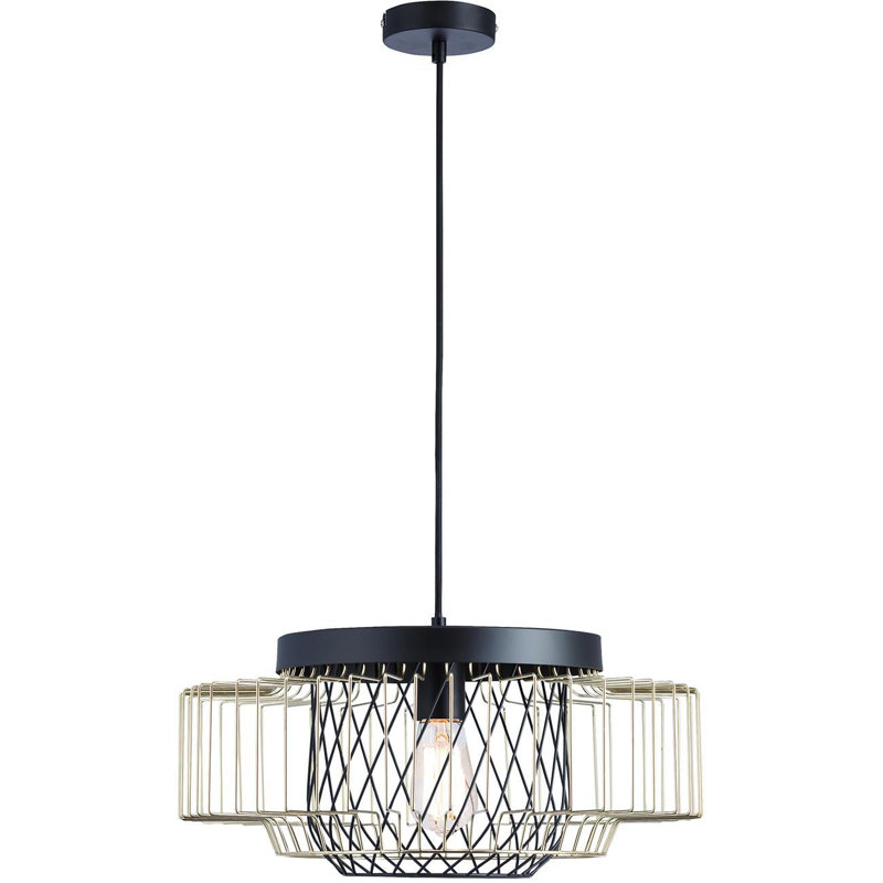 Mauck 1 - Light Black Unique/Statement Pendant, Black/Gold