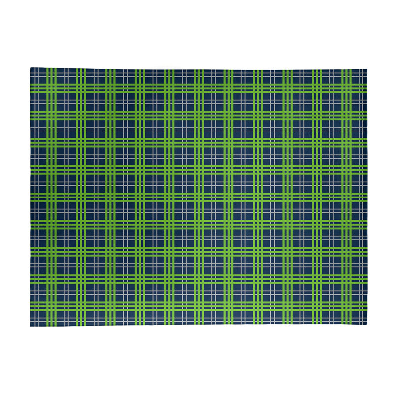 Tapis à carreaux bleu, Rectangle 8 pi x 10 pi