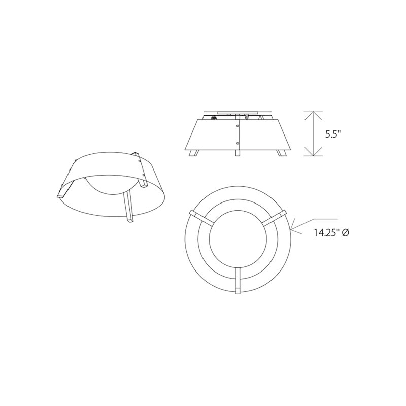 Casia 1 - Light LED Flush Mount, Dark Stained Walnut, Gloss White, 2700 K