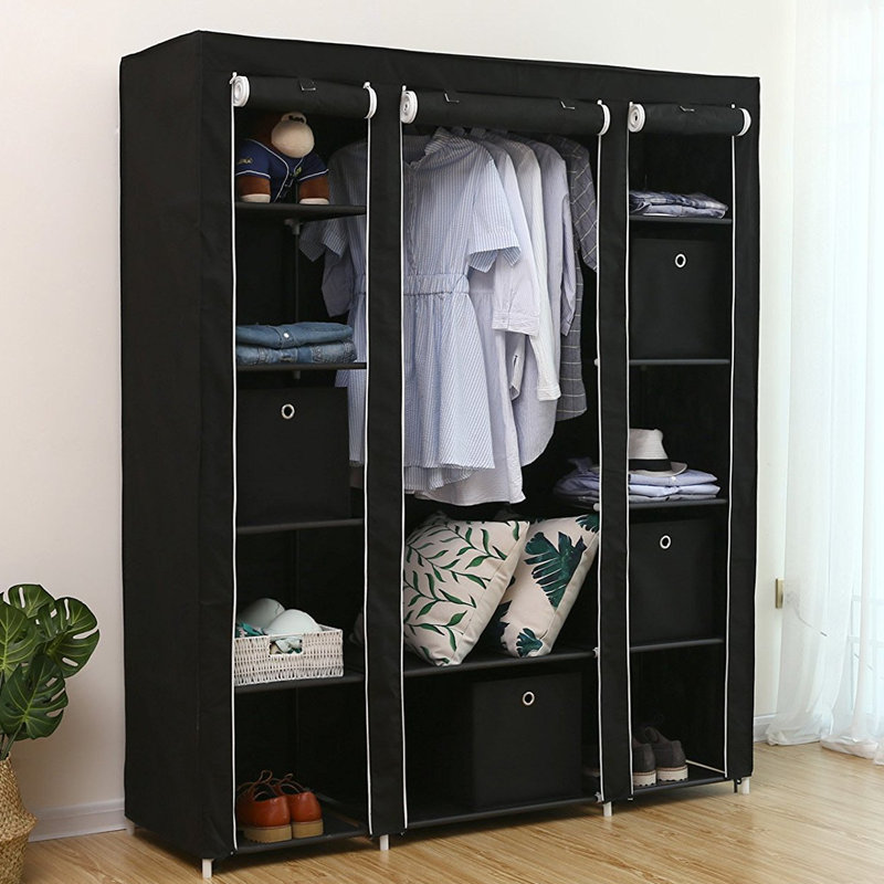 Mccaskill 150cm Portable Wardrobe, Black