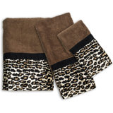 Ensemble de serviettes de bain Bath, ensemble de 3 pièces, imprimé animal, brun, serviettes