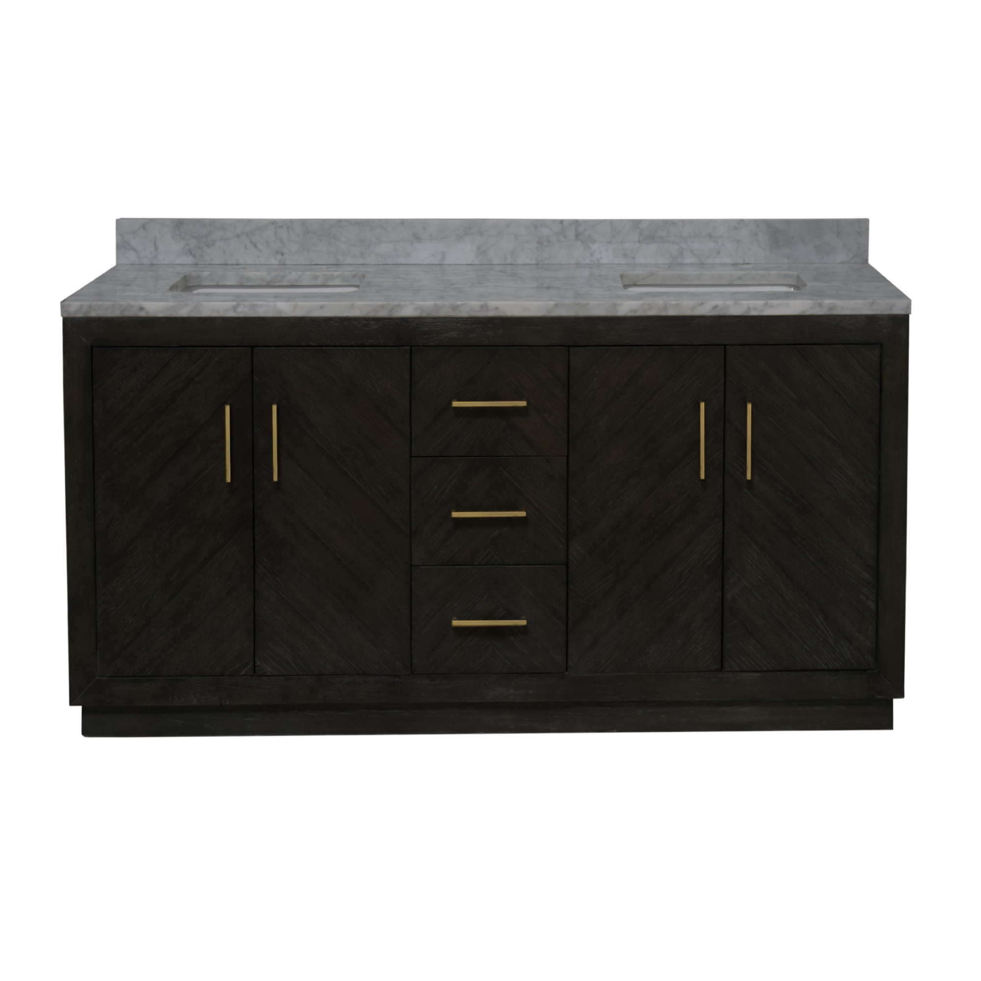 Sadelle 72'' Double Bathroom Vanity, Dark Oak