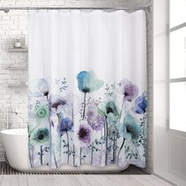 YUSDECOR Simple Colorful Nature Inspired Elegant Wildlife Floral Flowers  Plants Bathroom Decor Bath Shower Curtain 66x72 inch 