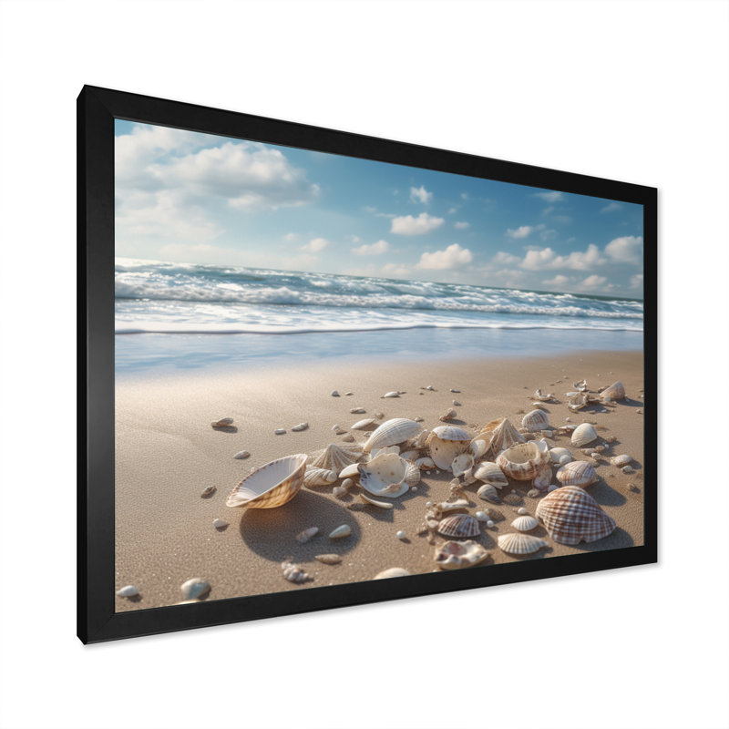 Seaside Seashell Treasures III - impression, Cadre photo noir, H 12 po x l 20 po x P 1 po