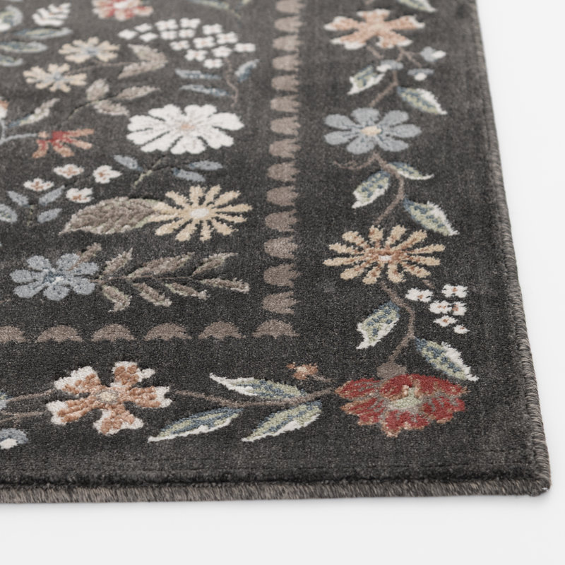 Erin & Ben Co. LAURA - Tapis tissé noir Abbey, 7'10"x9'10", Abbey Black/Multi