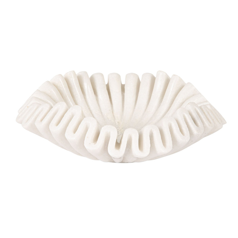 Pietra Marble Round Ruffle Bowl