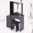 Vanity Table with Sliding LED Mirror, Power Outlet, and Stool-471862091