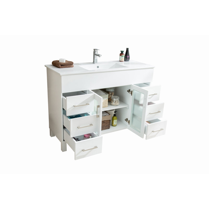 Ensemble de meuble-lavabo simple 47,64 ", Blanc
