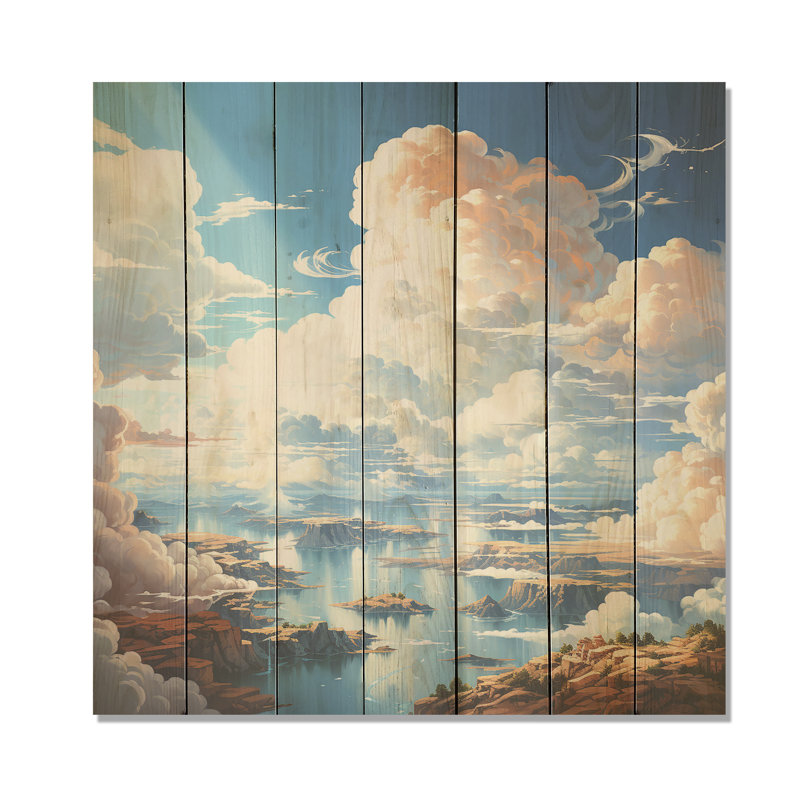 «Sky View The Art Of Clouds II» - impression de nuages sur bois, H 15 po x l 15 po