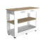 Ensemble de cuisine polyvalent à 4 portes et 2 tiroirs avec îlot et garde-manger, offrant beaucoup de rangement et de mobilité pour les cuisines modernes.