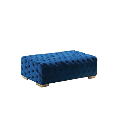 Graple 55" Wide Velvet Tufted Rectangle Standard Ottoman by Rosdorf Park