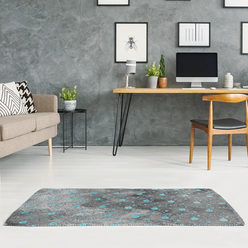 Tapis noir de planètes et d’étoiles monochrome, Rectangle 4 pi x 6 pi