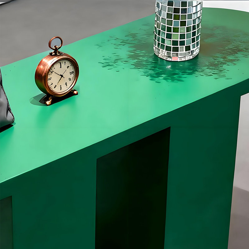 Table rétro ovale verte, H 29,53 po x l 78,74 po x P 23,62 po
