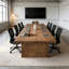 Table de conférence moderne en bois massif, table de réunion spacieuse pour 8 à 10 personnes-860254407