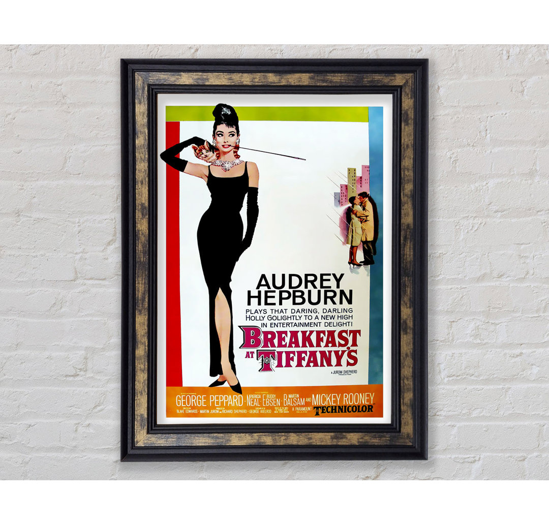 Audrey Hepburn Frühstück bei Tiffanys Poster - Bilderrahmen Kunstdrucke