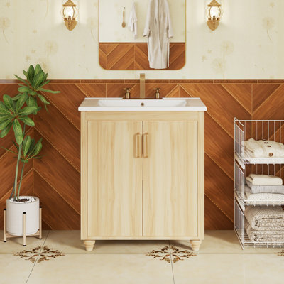 Ensemble de meuble-lavabo autoportant 30 po avec comptoir en céramique 30 po